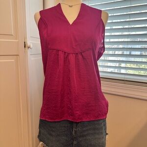 Anthropologie Sleeveless pink blouse